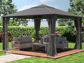 Garden Gazebo Hardtop Sunset Superior, 4x4m, loft grey