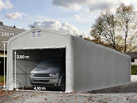 5x24m 2.6m Sides Carport Tent / Portable Garage, 4.1x2.5m Drive Through, PVC 850, grey without statics package