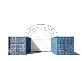 Rear wall for container roofing 4m width, PRIMEtex 2300, white