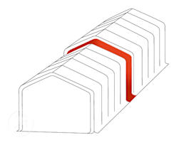 Connection Gutter / Rain Gutter for Tents Type Outlander - 3m wide (3m Side Height), PVC grey