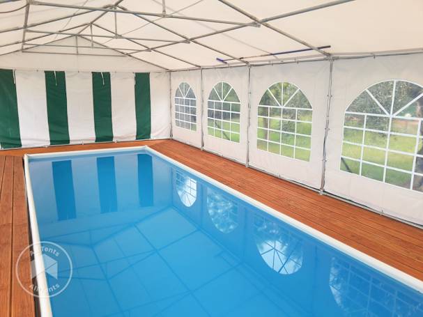 Swimming pool marquee tent