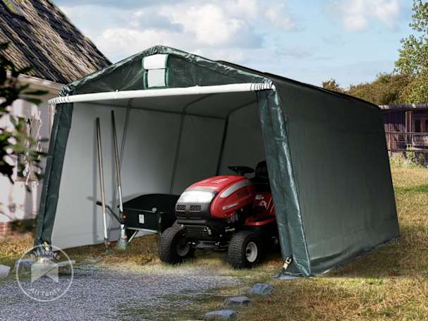 A garage tent for outdoor storage