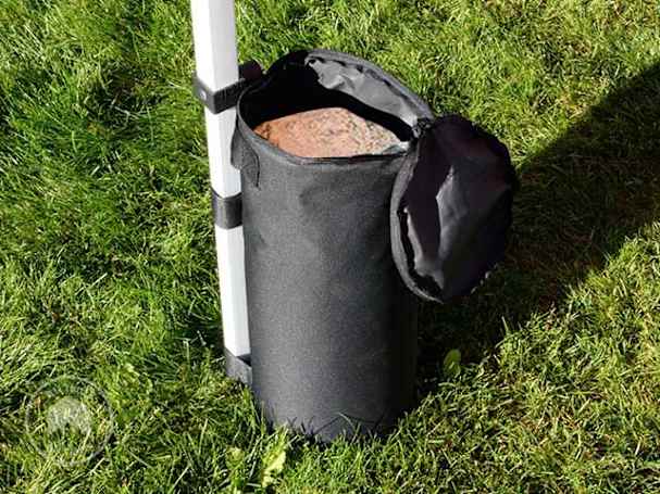 Gazebo weight bag filled with sand