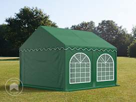 3x4 m Carpa para fiestas, PVC 800, con base reforzada, verde oscuro