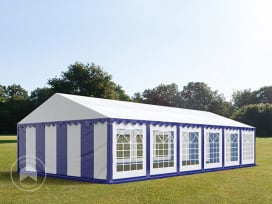 6x12 m Carpa para fiestas, PVC 700, azul-blanco