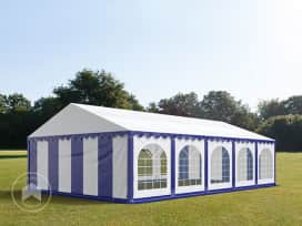 5x10 m Carpa para fiestas, PVC 750, con base reforzada, azul-blanco