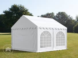 4x4 m Carpa para fiestas, PVC 750, con base reforzada, blanco