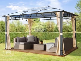 Cenador techo fijo Sunset Deluxe, 3x4m, champán