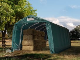 Carpa para forraje 3,3x7,2 m, PVC 800, verde oscuro, Suelos blandos Carpa para forraje 3,3x7,2 m, PVC 800, verde oscuro, Suelos blandos