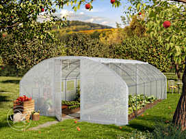 4x6m Invernadero túnel, Lona de PE, blanco