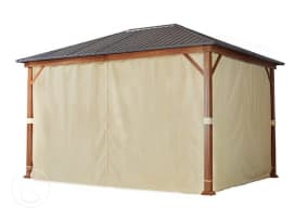 Cortinas (set de 4) para Cenador Forest Superior, 3x4m, champán