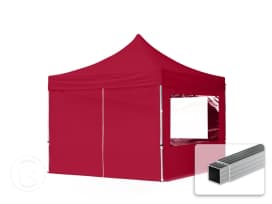 3x3 m Carpa plegable, ECONOMY aluminio 32mm, 4 laterales incl. con ventanas panorámicas, rojo 3x3 m Carpa plegable, ECONOMY aluminio 32mm, 4 laterales incl. con ventanas panorámicas, rojo