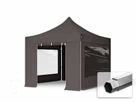 3x3 m Carpa plegable, PROFESSIONAL aluminio 40mm, 4 laterales incl. con ventanas panorámicas, gris oscuro 3x3 m Carpa plegable, PROFESSIONAL aluminio 40mm, 4 laterales incl. con ventanas panorámicas, gris oscuro