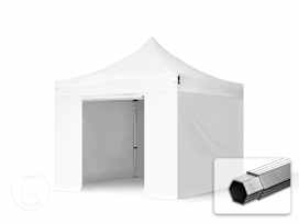 3x3 m Carpa plegable, PROFESSIONAL aluminio 40mm, 4 laterales incl. sin ventana, blanco 3x3 m Carpa plegable, PROFESSIONAL aluminio 40mm, 4 laterales incl. sin ventana, blanco