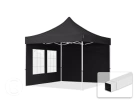 3x3 m Carpa plegable, ECONOMY acero 30mm, laterales con ventanas rectangulares, negro 3x3 m Carpa plegable, ECONOMY acero 30mm, laterales con ventanas rectangulares, negro