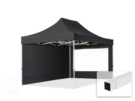 3x4,5 m Carpa plegable, ECONOMY acero 30mm, 2 laterales incl. con ventanas panorámicas, negro 3x4,5 m Carpa plegable, ECONOMY acero 30mm, 2 laterales incl. con ventanas panorámicas, negro