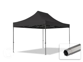 3x4,5 m Carpa plegable, PREMIUM acero 40mm, negro