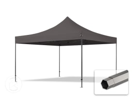 4x4 m Carpa plegable, PREMIUM acero 40mm, gris oscuro