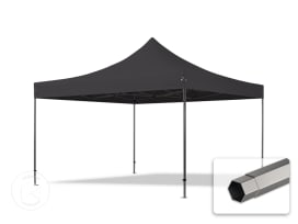 4x4 m Carpa plegable, PREMIUM acero 40mm, negro