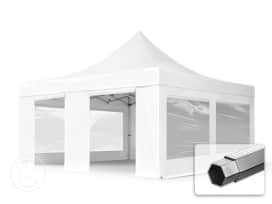 5x5 m Carpa plegable, PROFESSIONAL aluminio 50mm, 4 laterales incl. con ventanas panorámicas, blanco 5x5 m Carpa plegable, PROFESSIONAL aluminio 50mm, 4 laterales incl. con ventanas panorámicas, blanco