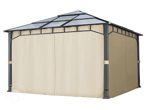 Cortinas (set de 4) para Cenador Sunset Deluxe, 4x4m, champán