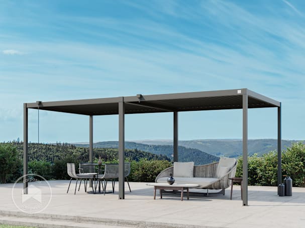 Pérgola, 3x6m, techo de lamas, antracita Pérgola, 3x6m, techo de lamas, antracita