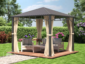 Cenador Hardtop Sunset Superior champán, 3x3m Cenador Hardtop Sunset Superior champán, 3x3m