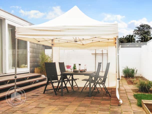 pop up gazebo moveable shelter on the patio