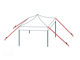 Tie down kit for pop up gazebos + pegs (for soft grounds)