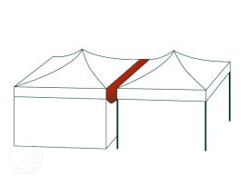 4.5m connecting gutter for Pop up gazebos PREMIUM and PROFESSIONAL, PVC-coated, white