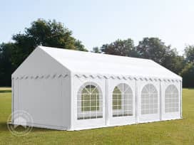 4x8m Marquee / Party tent w. ground frame, PVC 750, white
