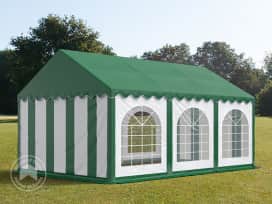 3x6m Marquee / Party tent w. ground frame, PVC 750, green-white 3x6m Marquee / Party tent w. ground frame, PVC 750, green-white