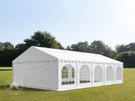 5x10m Marquee / Party tent w. ground frame, PVC 750 fire resistant, white