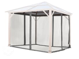 Mosquito net (4-piece) for garden gazebo Forest Deluxe, 3x3m, loft grey
