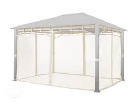 Mosquito net (4-piece) for garden gazebo Sunset Superior, 3x4m, champagne