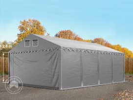5x8m 2.6m Sides Storage Tent / Shelter w. ground frame, PVC 800, grey without statics package
