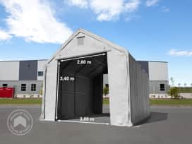 5x8m 3x3.4m Drive Through Industrial Tent, PRIMEtex 2300, grey with statics package (soft ground anchors) 5x8m 3x3.4m Drive Through Industrial Tent, PRIMEtex 2300, grey with statics package (soft ground anchors)