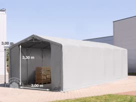 5x12m - 3.0m Sides PVC Industrial Tent with zipper entrance, PVC 850, grey without statics package 5x12m - 3.0m Sides PVC Industrial Tent with zipper entrance, PVC 850, grey without statics package