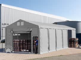 6x12m 3.0m Sides Storage Tent / Shelter w. ground frame and pull-up gate, PVC 850, grey without statics package 6x12m 3.0m Sides Storage Tent / Shelter w. ground frame and pull-up gate, PVC 850, grey without statics package