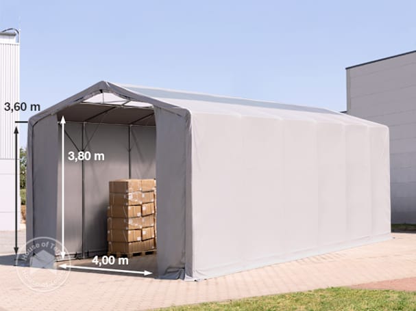 6x12m - 3.6m Sides PVC Industrial Tent with zipper entrance and skylights, PVC 850, grey without statics package 6x12m - 3.6m Sides PVC Industrial Tent with zipper entrance and skylights, PVC 850, grey without statics package