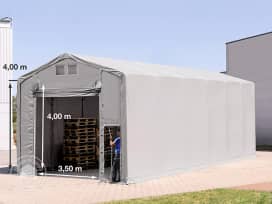 6x12m - 4.0m Sides Industrial Tent with pull-up gate, PRIMEtex 2300, grey without statics package