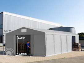 8x12m 3.0m Sides Storage Tent / Shelter w. ground frame and sliding door, PVC 850, grey without statics package 8x12m 3.0m Sides Storage Tent / Shelter w. ground frame and sliding door, PVC 850, grey without statics package