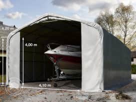 6x12m 4m Sides Carport Tent / Portable Garage, 4.1x4m Drive Through, PRIMEtex 2300, grey with statics package (soft ground anchors) 6x12m 4m Sides Carport Tent / Portable Garage, 4.1x4m Drive Through, PRIMEtex 2300, grey with statics package (soft ground anchors)
