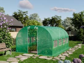 3x4m polytunnel greenhouse, PE, green