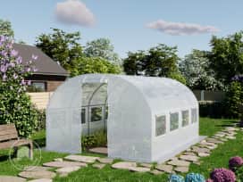3x4m polytunnel greenhouse, PE, white