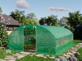 4x6m polytunnel greenhouse, PE, green