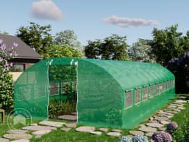 4x10m polytunnel greenhouse, PE, green