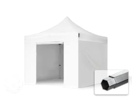 3x3m PVC 850 Pop Up Gazebo PROFESSIONAL Aluminium 40 mm, incl. 4 side panels, white 3x3m PVC 850 Pop Up Gazebo PROFESSIONAL Aluminium 40 mm, incl. 4 side panels, white
