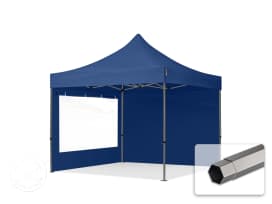 3x3m PES 750 Pop Up Gazebo PREMIUM Steel 40 mm, incl. 2 side panels with Panorama Windows, dark blue 3x3m PES 750 Pop Up Gazebo PREMIUM Steel 40 mm, incl. 2 side panels with Panorama Windows, dark blue