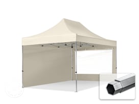3x4.5m PES 800 Pop up gazebo PROFESSIONAL Aluminium 40 mm, incl. 2 side panels with Panorama Windows, cream 3x4.5m PES 800 Pop up gazebo PROFESSIONAL Aluminium 40 mm, incl. 2 side panels with Panorama Windows, cream